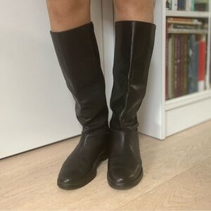 Cole Haan Adler Leather Black Lnee-High Boots Size 7 1/2B